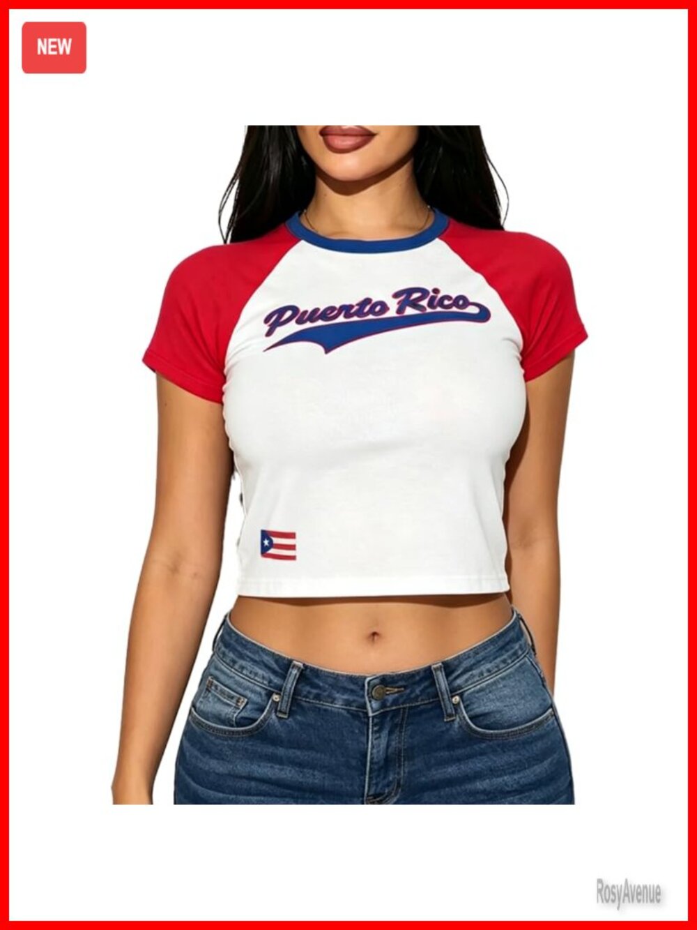 Puerto Rico Graphic Crop Tee Y2K Vintage Style Women’s Top